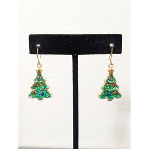 Christmas Tree Glitter Earrings‎ For Pierced Ears By JCM Dangle